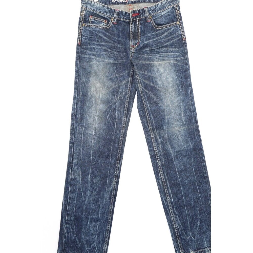 Big Train Takahashi 2XL Aka Oni & Ao Oni Denim Jeans Acid Washed Y2K